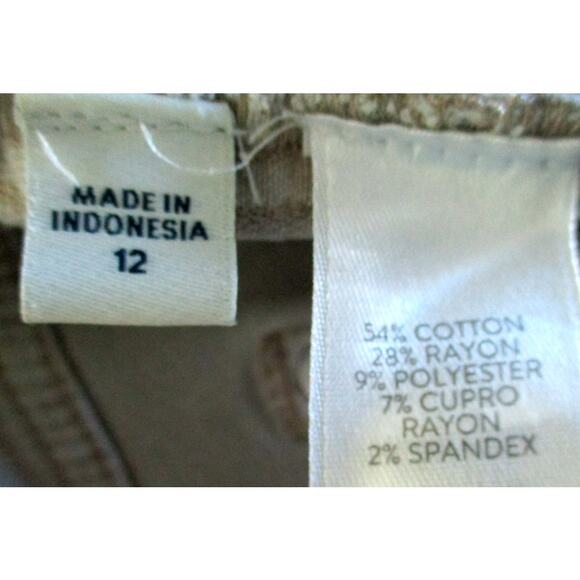 J. Jill Denim Women's Authentic Fit Mid Rise Slim Ankle Beige Jeans Size 12 - Picture 9 of 10